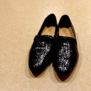 Woven leather shoes loafer style